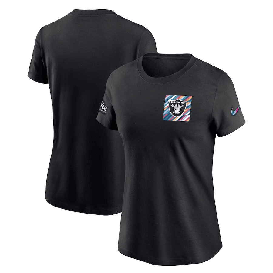 Women's Las Vegas Raiders Black 2023 Crucial Catch Sideline Tri-Blend T-Shirt(Run Small)